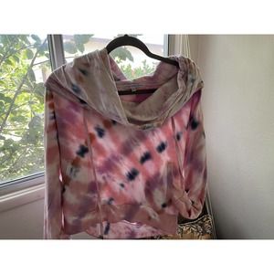 Tie Dye Sz M Hoodie Young Fabulous and Broke pink blue white